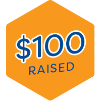 $100 Raised Badge